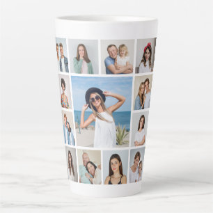 Caneca De Café Latte Crie Sua Própria Colagem de 13 Fotos