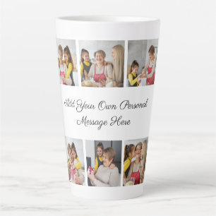 Caneca De Café Latte Crie Sua Própria Colagem de 6 Fotos Adicione Seu C
