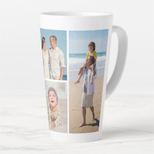 Caneca De Café Latte Crie sua própria colagem de fotos