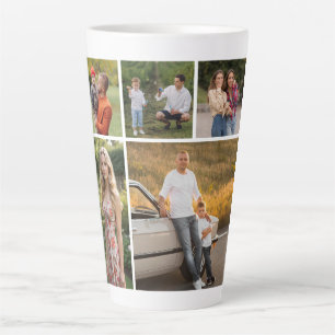 Caneca De Café Latte Crie sua própria colagem de fotos