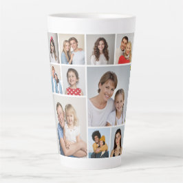 Caneca De Café Latte Crie sua própria colagem de fotos