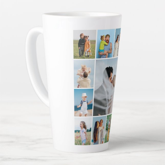 Caneca De Café Latte Crie Sua Própria Colagem De Fotos 13 (Ângulo esquerdo)