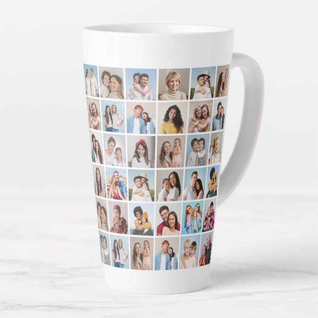 Caneca De Café Latte Crie sua própria colagem de fotos 60 (Ângulo direito)
