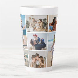 Caneca De Café Latte Crie sua própria colagem de fotos 7