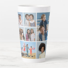 Caneca De Café Latte Crie sua própria colagem de fotos 7