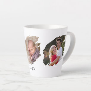 Caneca De Café Latte Crie sua própria foto personalizada e texto pequen