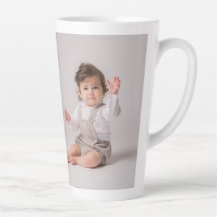 Caneca De Café Latte Crie suas próprias 2 fotos personalizadas