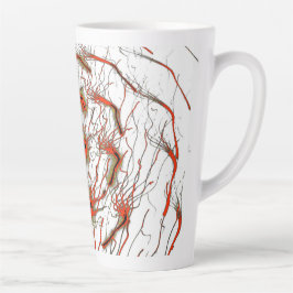 Caneca De Café Latte Crimson Flowline Latte Mug