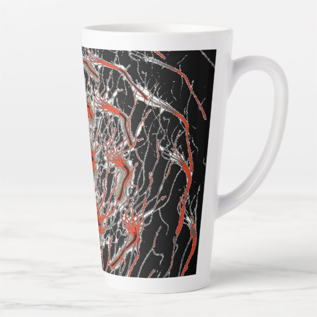 Caneca De Café Latte Crimson Veinflow Latte Mug (Direita)