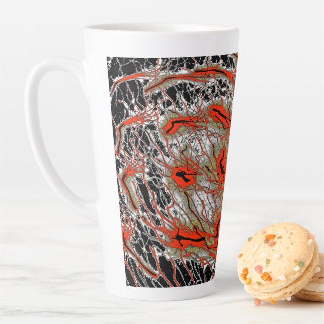 Caneca De Café Latte Crimson Vortex Latte Mug (In Situ)