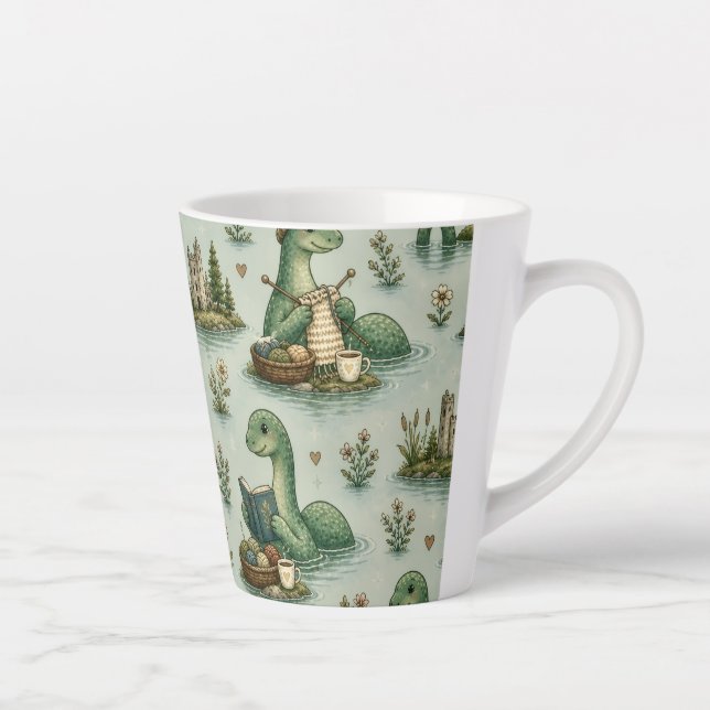 Caneca De Café Latte Criptídeos Aconchegantes Nessie Monstro do Lago Ne (Direita)