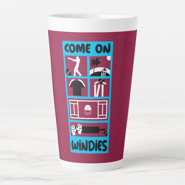 Caneca De Café Latte Críquete Windies West Indies (Frente)