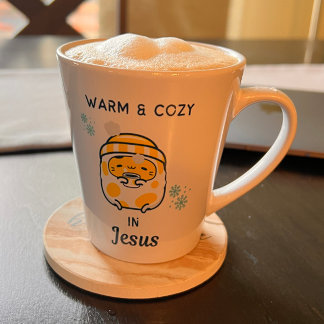 Caneca De Café Latte Cristão Bonito "Quente e Louco em Jesus" com Gatin