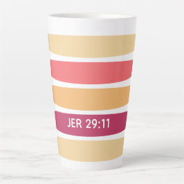 Caneca De Café Latte Cristão JEREMIAH, Cristão stripado de Pastel moder