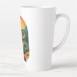 Caneca De Café Latte Crocodilo de Verão sem fim - Retro
