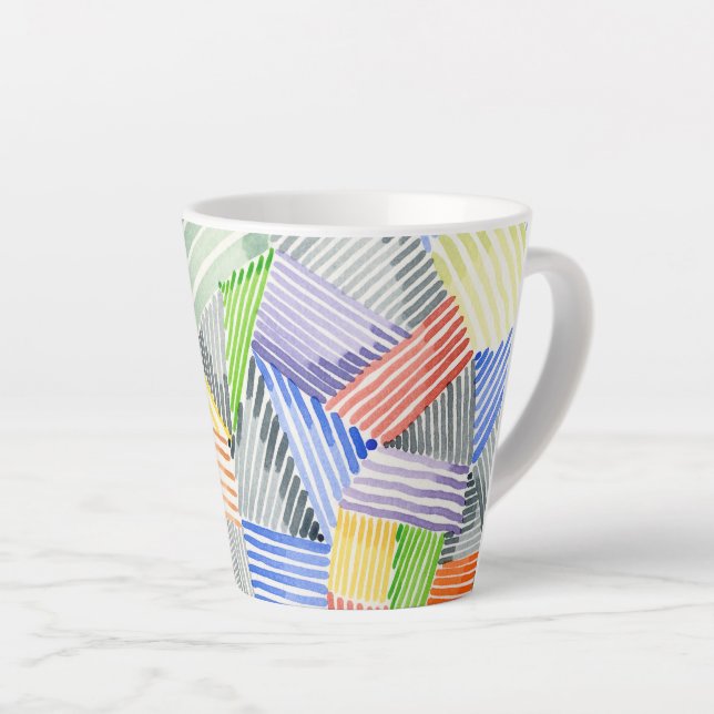 Caneca De Café Latte Crosshatch Quilt I (Ângulo direito)