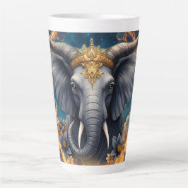 Caneca De Café Latte Crowned Guardian of the Celestial Gate the elefant