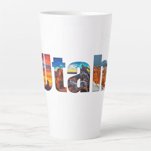 Caneca De Café Latte Crowns of Utah (Frente)
