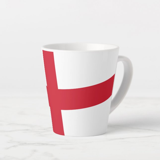 Caneca De Café Latte Cruz das Ruas George ~ Flag da Inglaterra  (Ângulo direito)