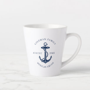 Caneca De Café Latte Cruzeiro Personalizado Família Âncora de Barco Náu