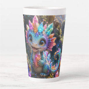 Caneca De Café Latte Crystal Sprout – Arte Fantasia de Dragão de Crista