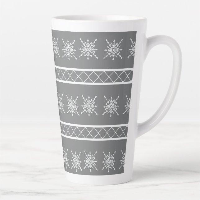 Caneca De Café Latte Crystalized Snowflake (Direita)