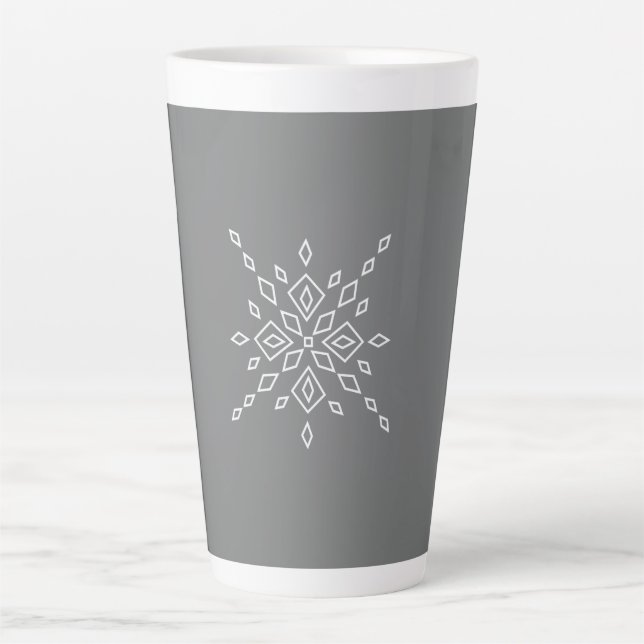 Caneca De Café Latte Crystalized Snowflake (Frente)