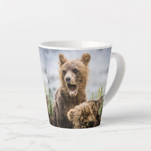 Caneca De Café Latte Cubos Grizzly Procurando Sua Mãe