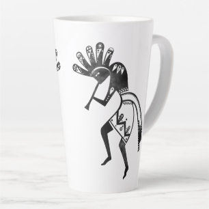 Caneca De Café Latte Cultura de americanos nativos - Dançando Kokopell