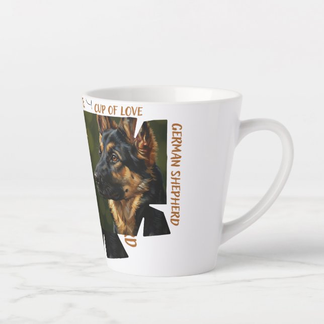 Caneca De Café Latte Cup of Love Dog Lover Small 12 oz Latte Mug (Direita)