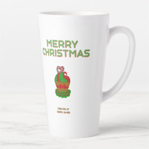Caneca De Café Latte Cupcake de Natal - Lata Grande