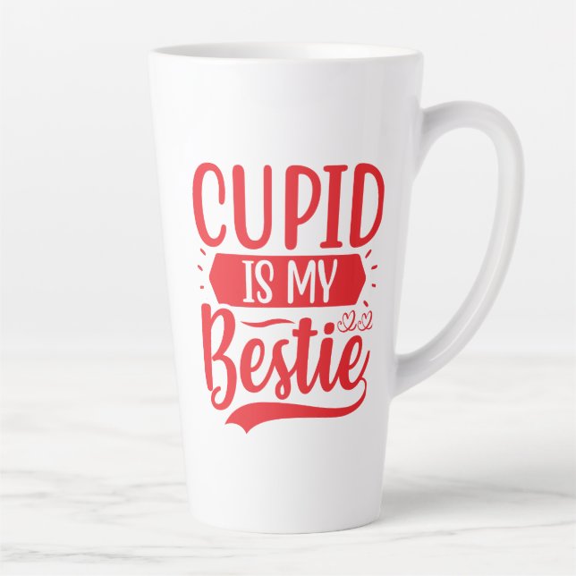 Caneca De Café Latte cupid é a minha bestie (Direita)