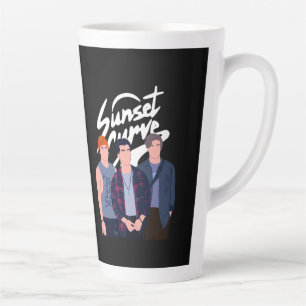 Caneca De Café Latte Curva Sunset minimalista estilo 90