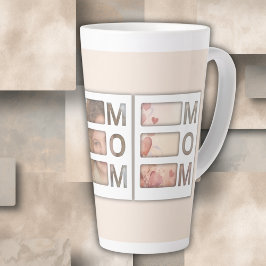 Caneca De Café Latte Custom best Mom 3 Photo Grid Birthday Keepsake