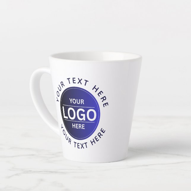 Caneca De Café Latte Custom Business Brand Logo (Ângulo esquerdo)