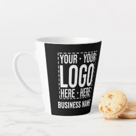 Caneca De Café Latte Custom Business Logo Corporate Company Modern Cool