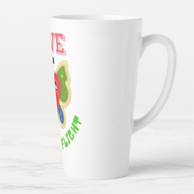 Caneca De Café Latte Custom Fuzzy Heart Butterfly Gift (Direita)