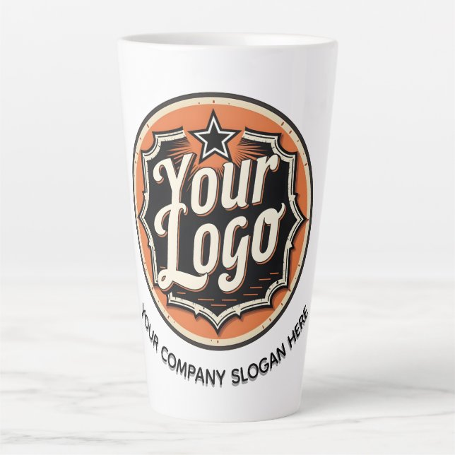 Caneca De Café Latte Custom Logo and Text Business (Frente)