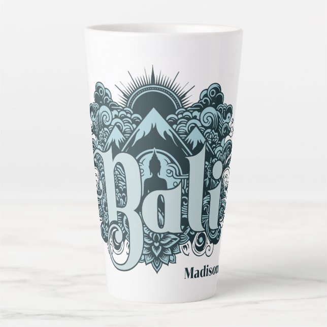 Caneca De Café Latte Custom Name Bali (Frente)