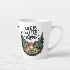 Caneca De Café Latte Custom Name Camping