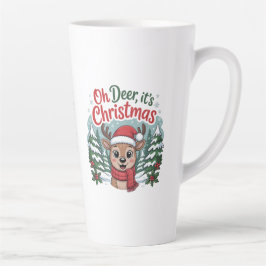 Caneca De Café Latte Custom name deer Christmas