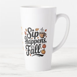 Caneca De Café Latte Custom name funny fall saying Mug