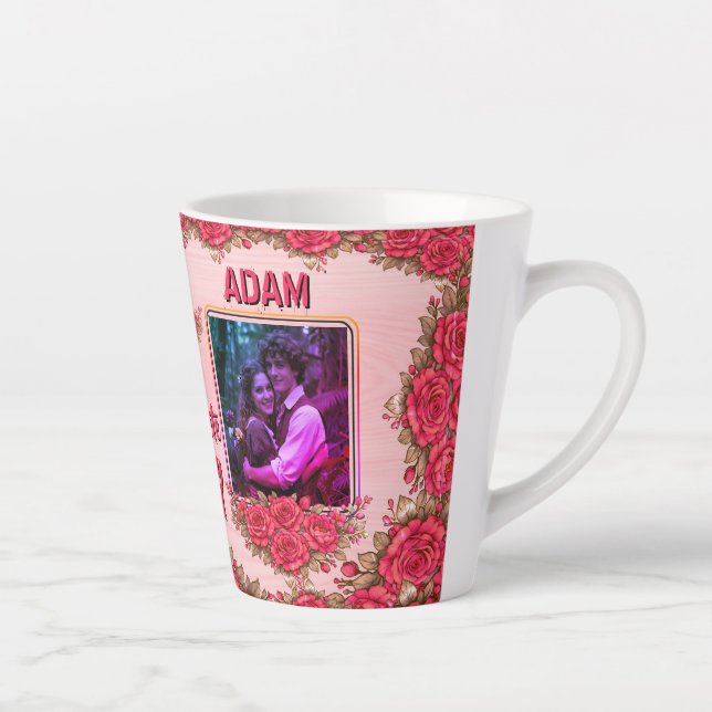 Caneca De Café Latte Custom Photo Online Dating Valentines Coffee  (Direita)