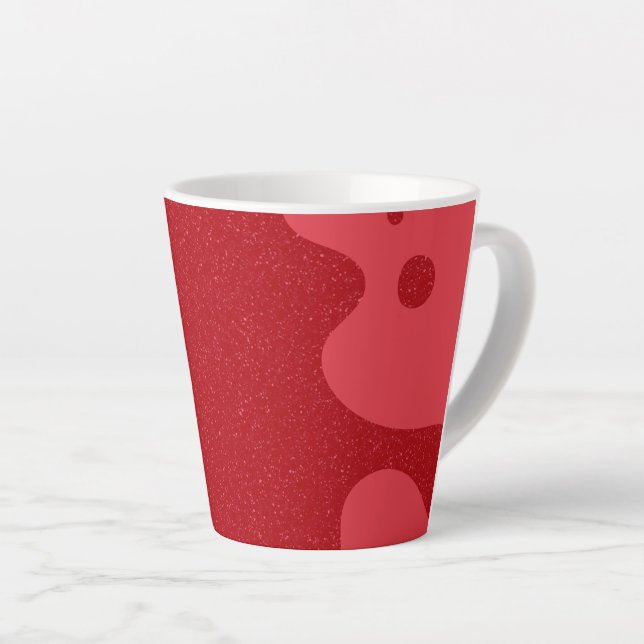 Caneca De Café Latte Custom Tomato Red Blob Mug – Editable Design (Ângulo direito)