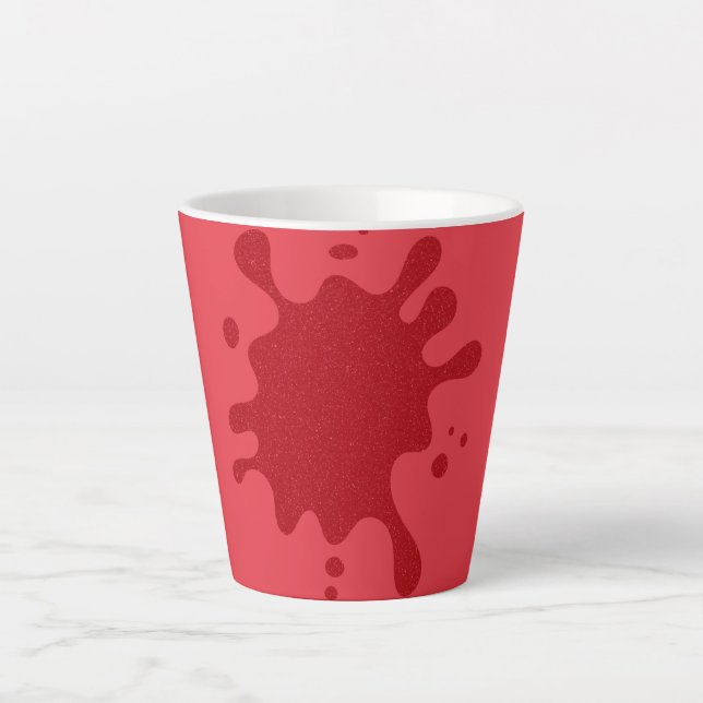 Caneca De Café Latte Custom Tomato Red Splat Mug – Editable Design (Frente)