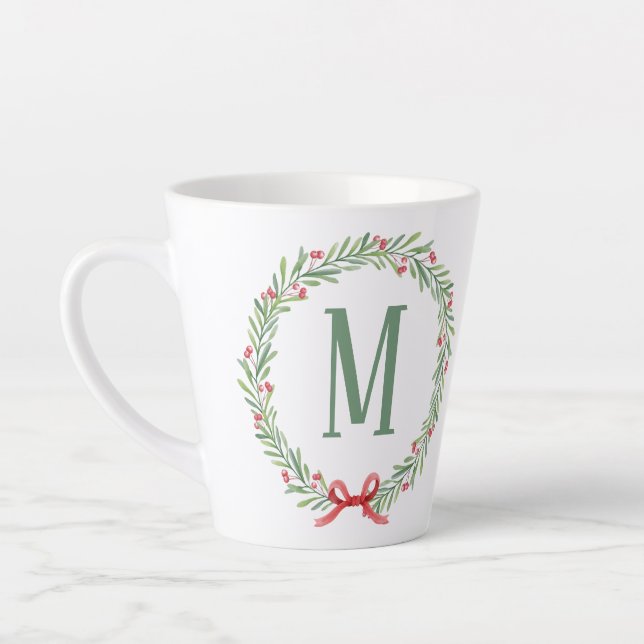 Caneca De Café Latte Customizable Holiday Letter and Gift Stickers  (Esquerda)