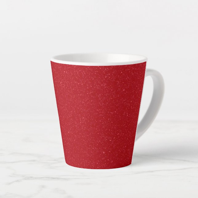 Caneca De Café Latte Customizable Tomato Red Speckle Latte Mug (Ângulo direito)