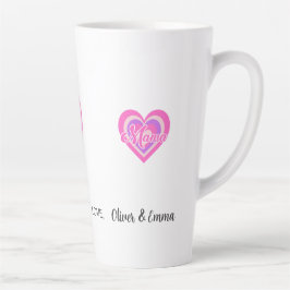 Caneca De Café Latte Custon Retro Heart Mama