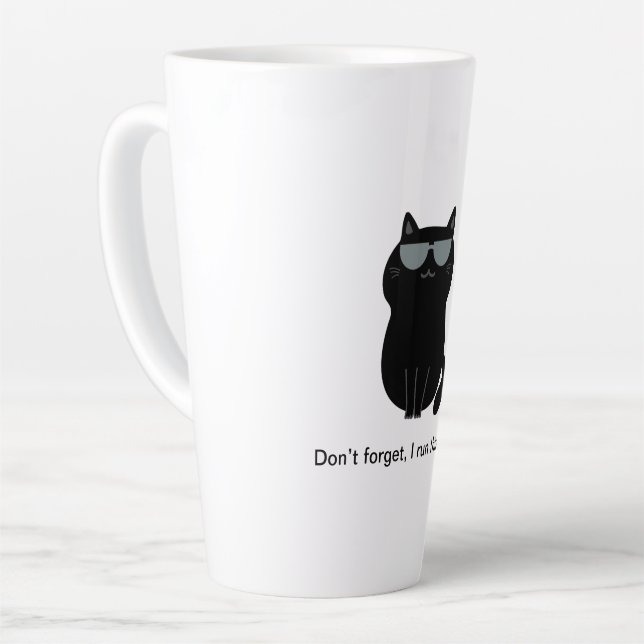 Caneca De Café Latte Cute and Funny Cat (Ângulo esquerdo)