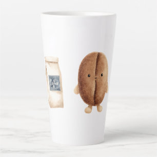 Caneca De Café Latte Cute Café Bean